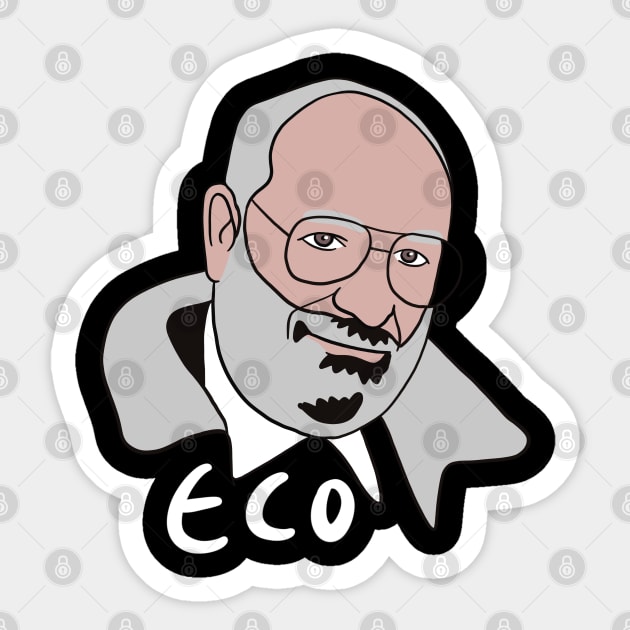 Umberto Eco Minimal Portrait - Philosophy Sticker by isstgeschichte